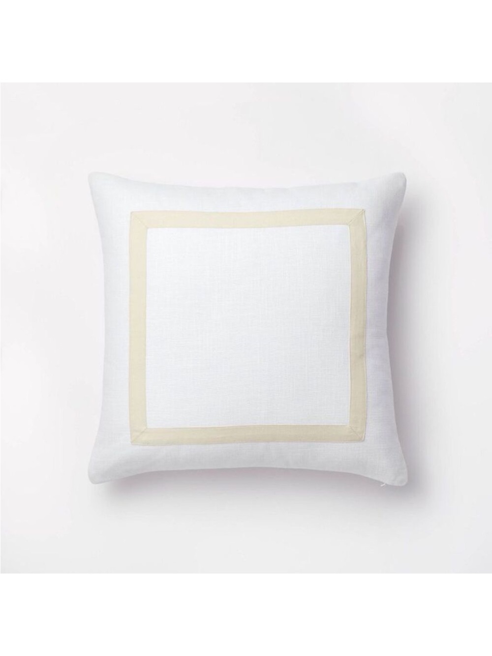 NWOT! Threshold with Studio McGee Slub Border
Applique Pillow, White/Camel, 24”